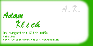 adam klich business card
